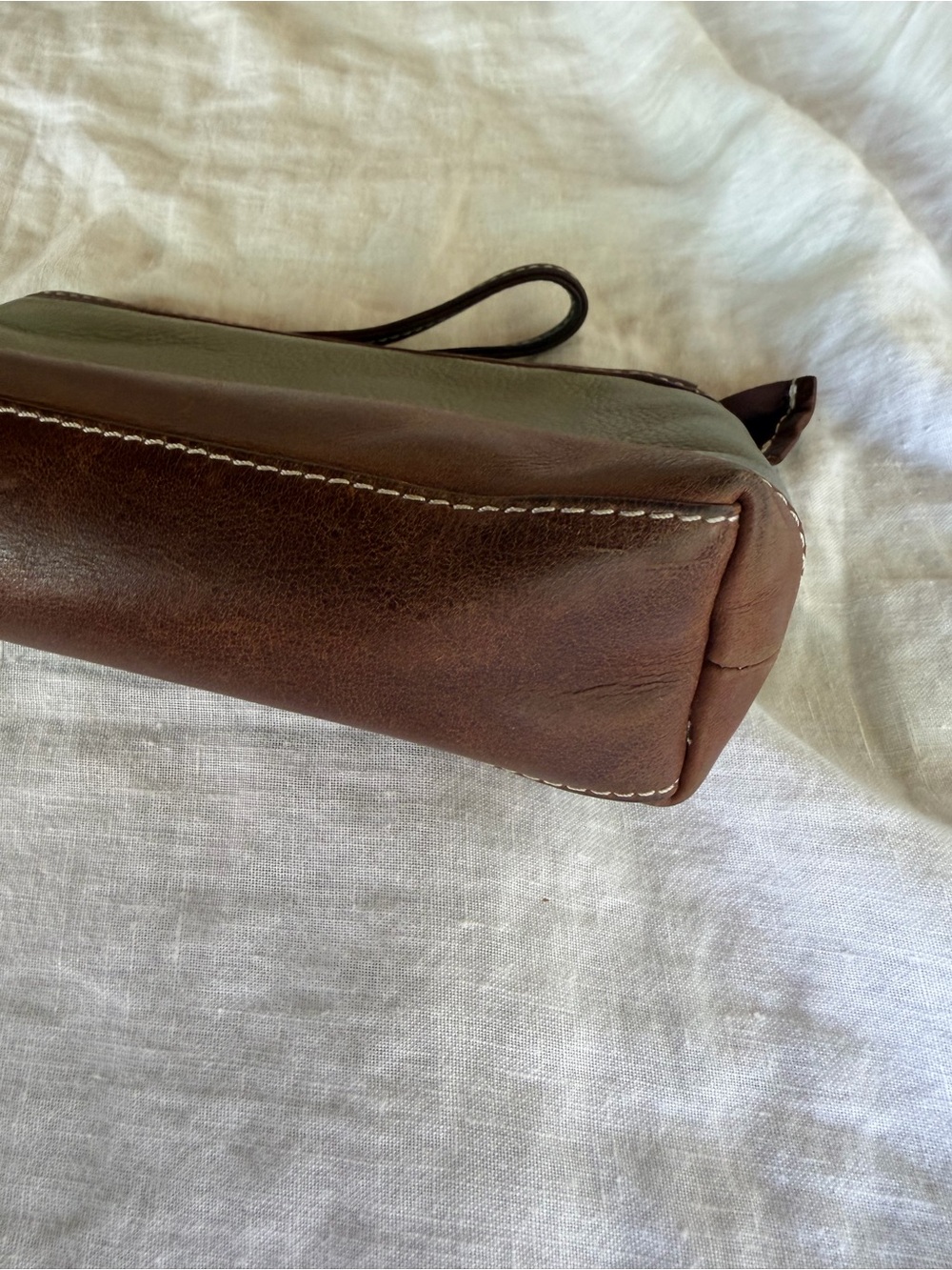 Latico Leather Wristlet – Sage Green and Brown - Picture 4 of 11